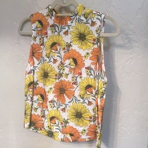 TopShop cropped sleeveless floral top